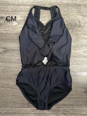 Black One-Piece leotard with Crisscross back